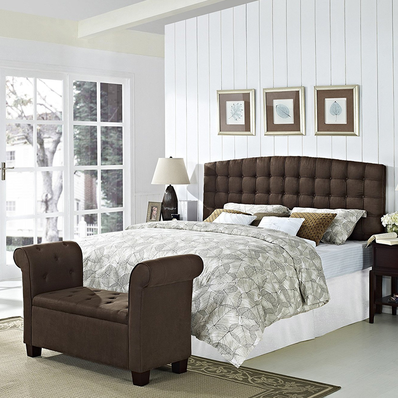 Dormitorio cabecero tapizado estilo moderno tejido de King size cama fija