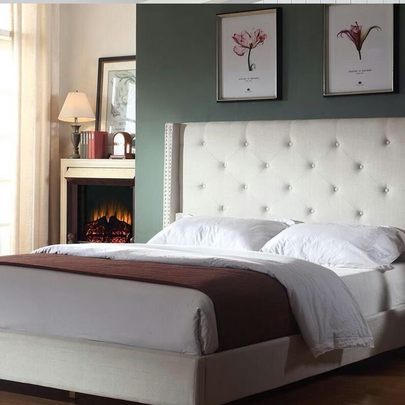 Dormitorio cabecero tapizado estilo moderno tejido de King size cama fija